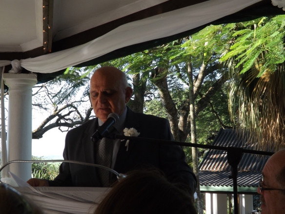 Father of the bride doing his speech